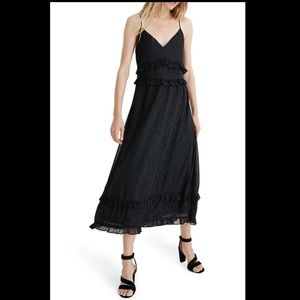 Madewell Shimmer Ruffle Cami Dress NWT midi